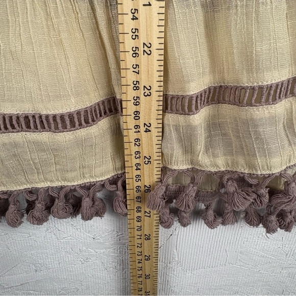 Indigo Soul Lavender and Cream Boho Tunic Shirt or Dress W/ Fringe XL - Picture 8 of 9